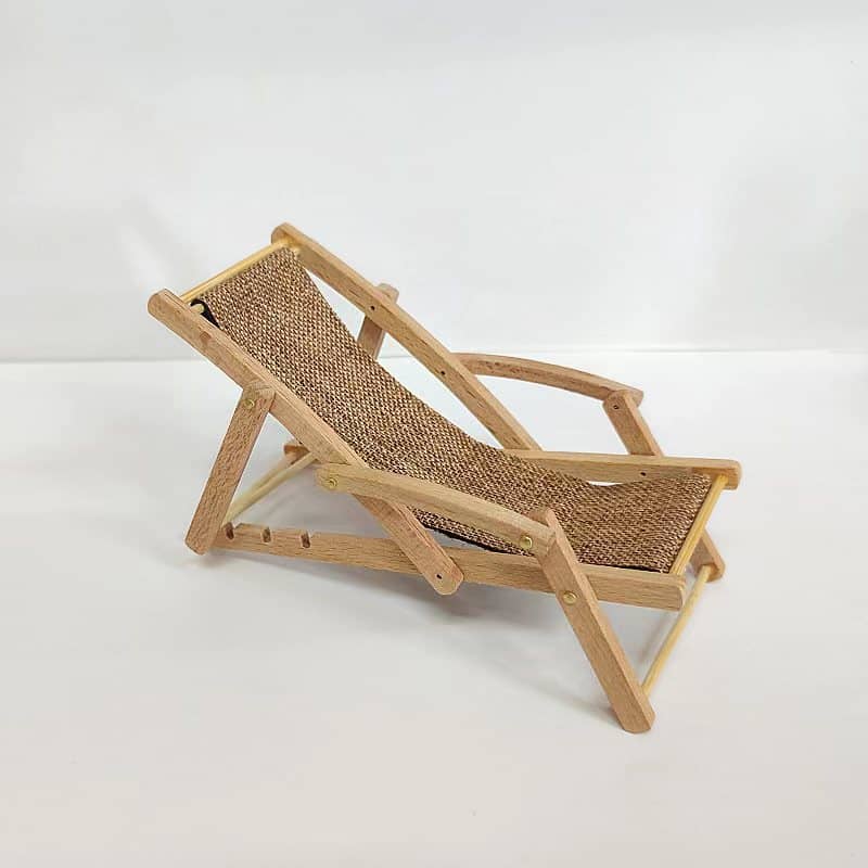 Miniature wooden deck chair dollhouse beach chair