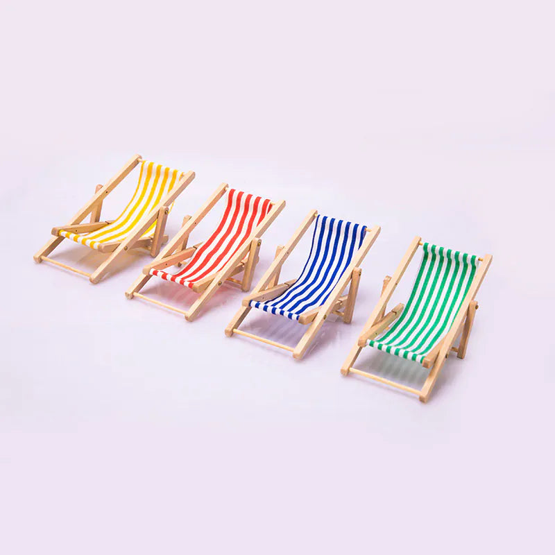 Outdoor beach leisure folding chair dollhouse 1:12