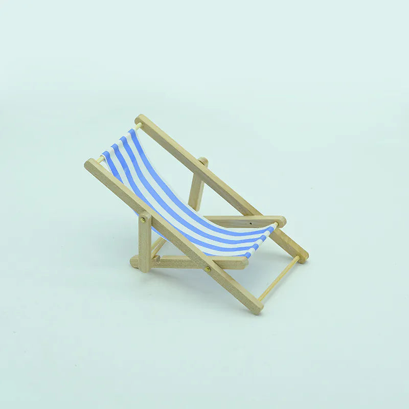 Outdoor beach leisure folding chair dollhouse 1:12