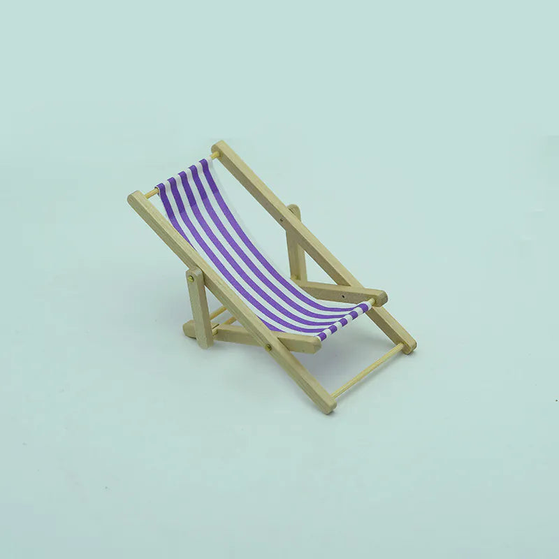 Outdoor beach leisure folding chair dollhouse 1:12