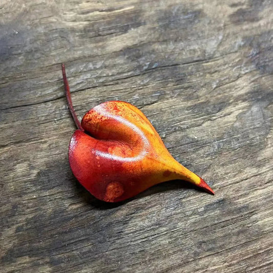 Sapium Leaf Leather Brooch