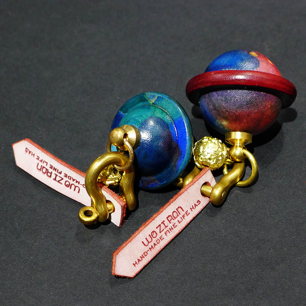 Unique Red & Blue leather bell accessory  | LAZYet