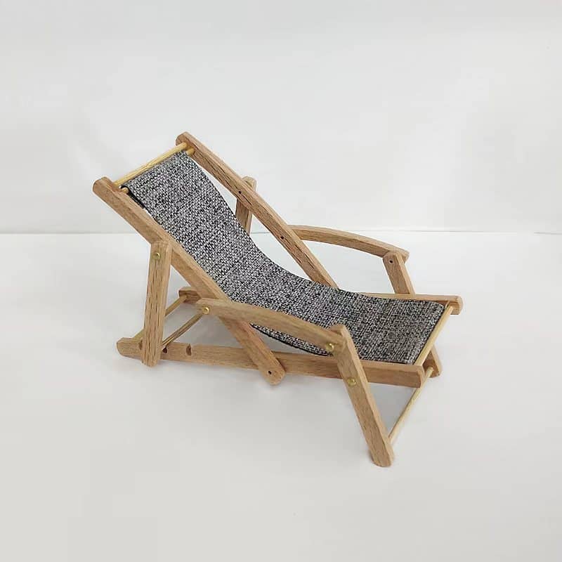 Miniature wooden deck chair dollhouse beach chair