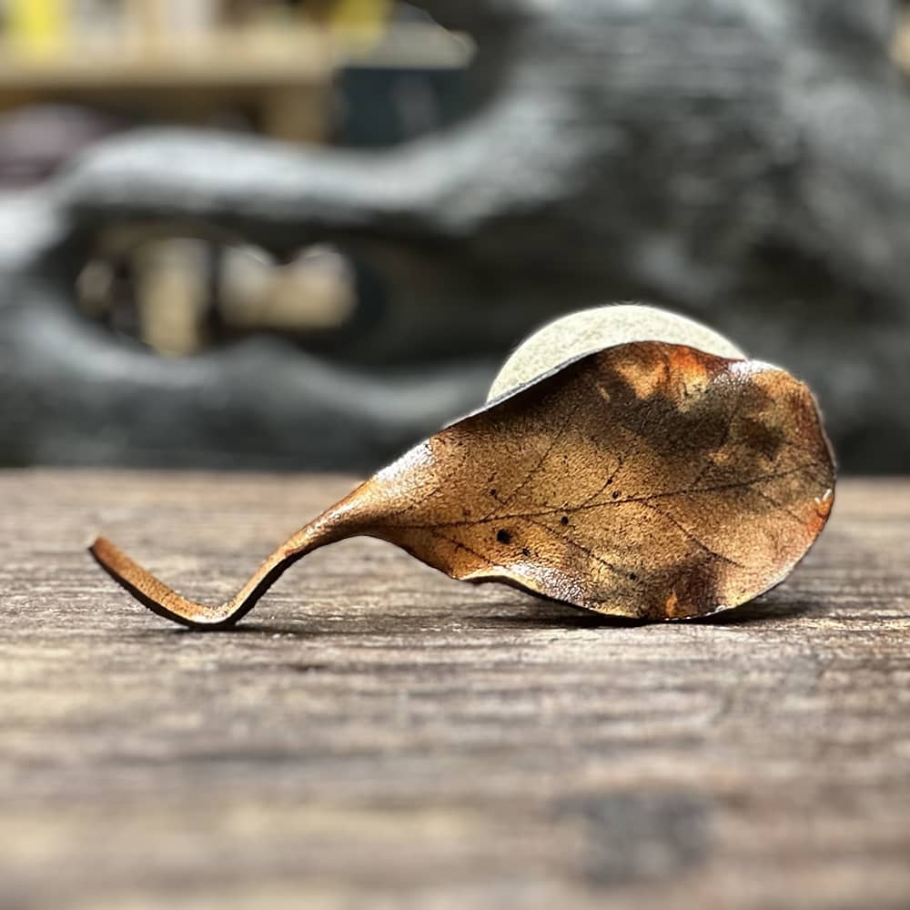 Autumn Leaves Leather Brooch in Yellow Brown