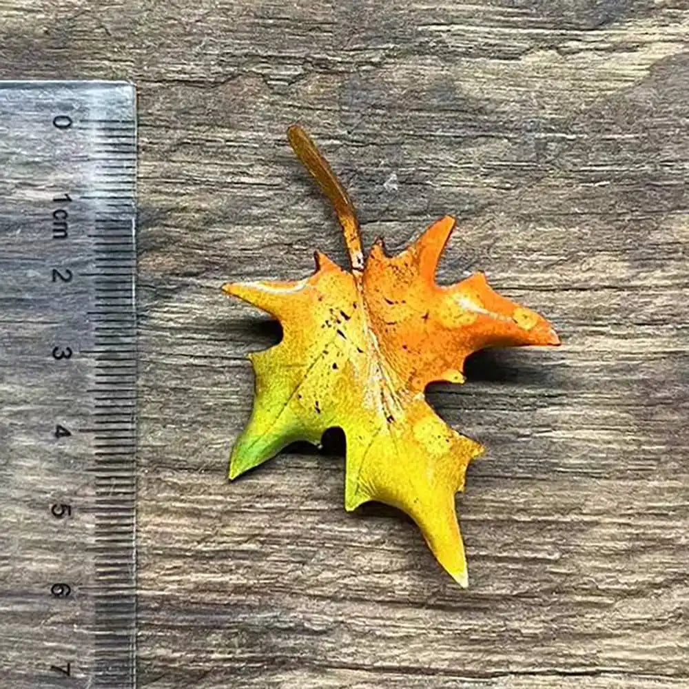 Leather sycamore leaf brooch