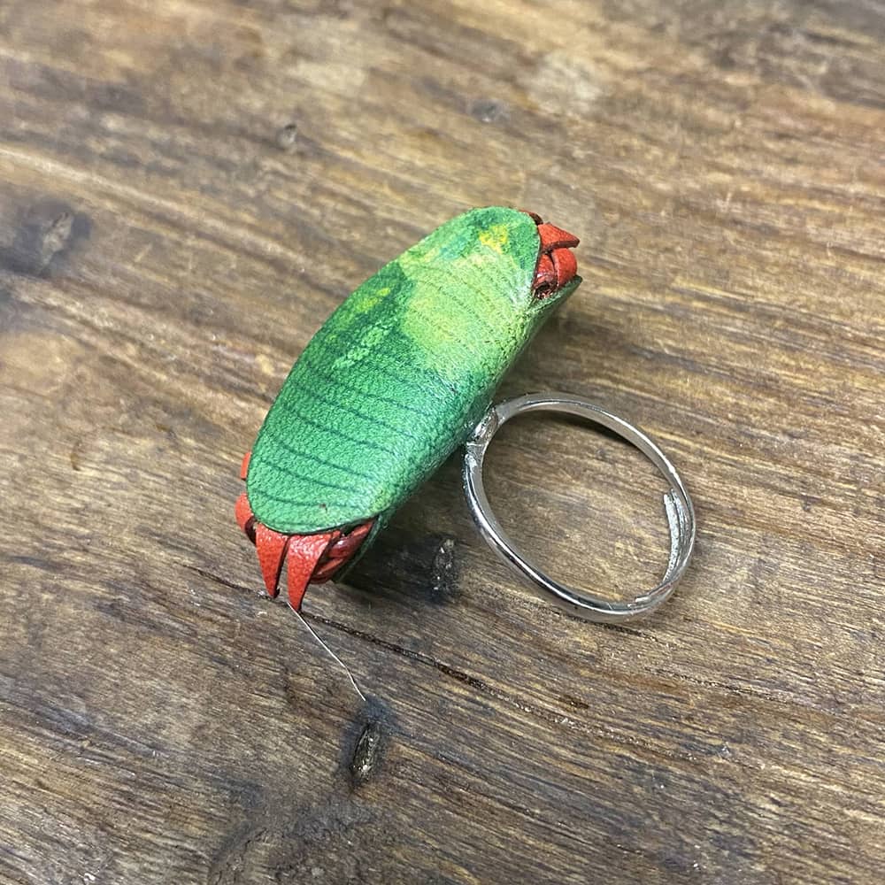 Handcrafted Leather Venus flytrap Ring