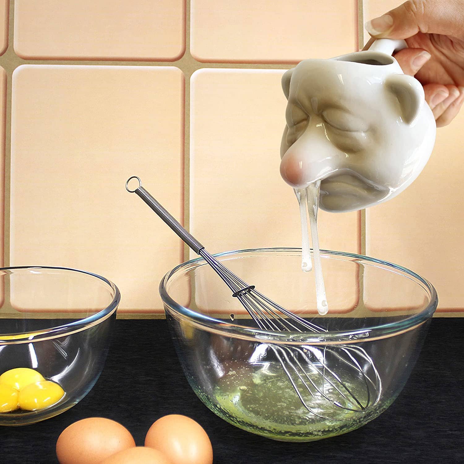 Creative Ceramic Big Nose Egg White Separator