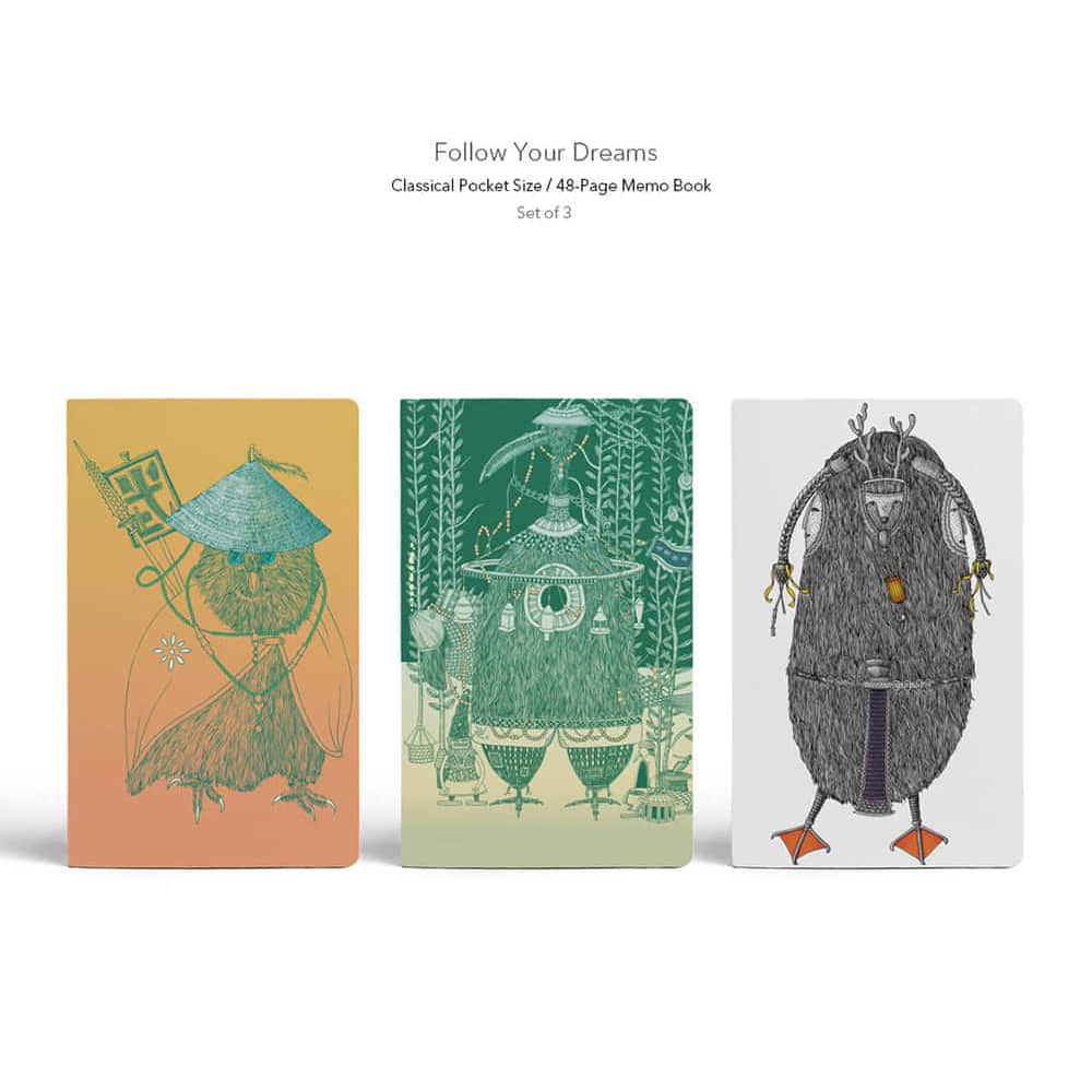 Illustration Pocket Notebook Set of 3 | LAZYet